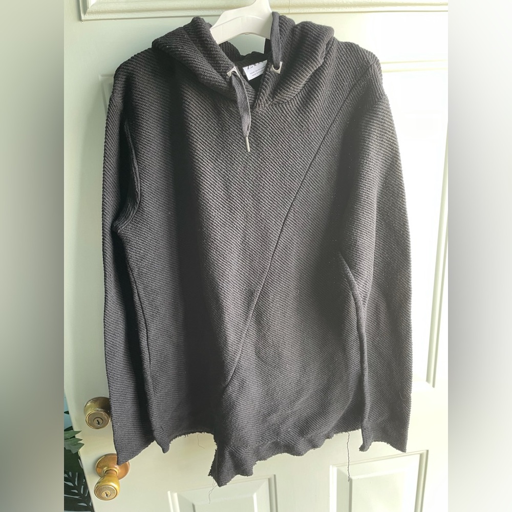 Mens Medium Zara black knit sweater pullover hoodie